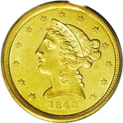 	1840 $5 Broad Mill AU58 PCGS. Much scarcer than the Na 1840