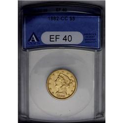 	1882-CC $5 XF40 ANACS. Another popular issue from the 1882-CC