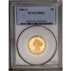 	1882-S $5 MS63 PCGS. There is much prooflikeness in ev 1882-S
