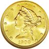 	1908 $5 MS65 NGC. A splendid honey-gold Gem that exhib 1908