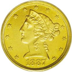 	1887 $5 PR58 PCGS.From The Jackson Hole Collection. 1887