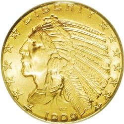 	1909 $5 MS66 PCGS. The opportunity to bid on any India 1909