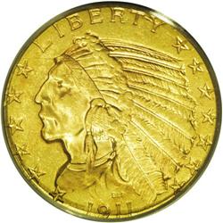 	1911-S $5 MS63 PCGS. A suprisingly well-struck example 1911-S