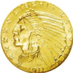 	1911-S $5 MS65 NGC. Although produced in comparatively 1911-S