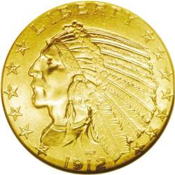	1912 $5 MS64 NGC. MS64 Indian half eagles represent an 1912