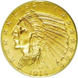 	1914-D $5 MS64 PCGS. What a lovely and original coin. 1914-D