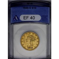 	1846/5-O $10 XF40 ANACS. Although not designated as su 1846/5-O