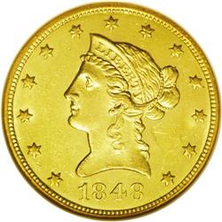 	1848 $10 MS61 NGC. With a limited original mintage of 1848