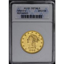 	1868 $10 --Repaired--ANACS. AU50 Details. Liberty''s ch 1868