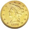 Image 1 : 	1870 $10 AU53 NGC. Deep honey-gold color with minor ab 1870