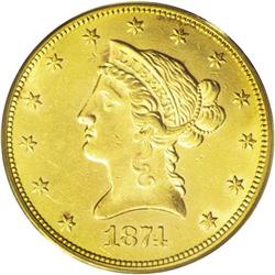 	1874 $10 MS61 PCGS. This is an extremely important opp 1874