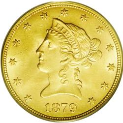 	1879 $10 MS64 PCGS. A second example of this scarce is 1879