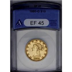 	1880-O $10 XF45 ANACS. Ample golden-brown luster is no 1880-O