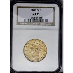 	1882 $10 MS62 NGC. A fully brilliant example with fros 1882
