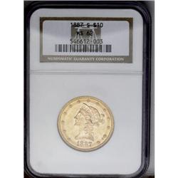 	1887-S $10 MS62 NGC. This boldly struck and lustrous L 1887-S