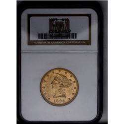 	1893 $10 MS63 NGC. Fully struck with excellent luster 1893