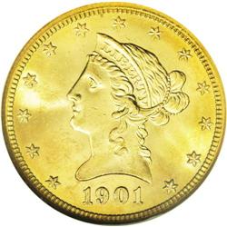 	1901-S $10 MS64 NGC. An intriguing example that appear 1901-S