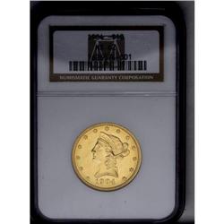 	1904 $10 MS62 NGC. Boldly defined throughout with goof 1904