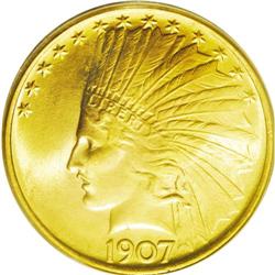 	1907 $10 No Periods MS66 PCGS. Americans during the fi 1907