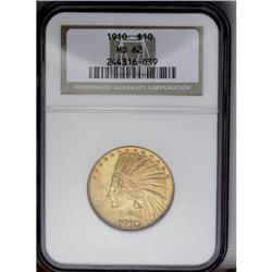	1910 $10 MS62 NGC. A frosty Mint State example with br 1910