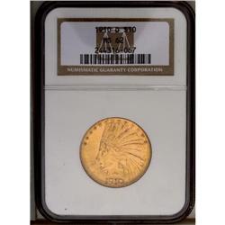 	1910-D $10 MS62 NGC. The surfaces of this frosty Mint 1910-D
