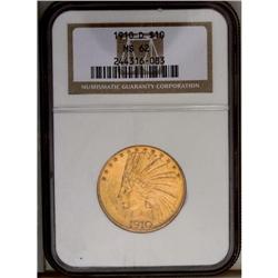 	1910-D $10 MS62 NGC. The surfaces are an attractive co 1910-D