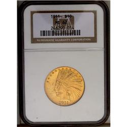 	1911 $10 MS62 NGC. A couple of luster grazes in the fi 1911