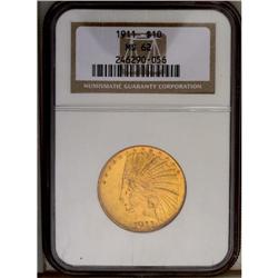 	1911 $10 MS62 NGC. There are several small abrasions, 1911