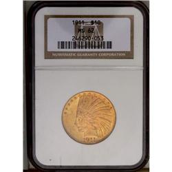 	1911 $10 MS62 NGC. A lustrous and pretty piece with a 1911