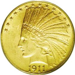 	1911-D $10 MS63 PCGS. Production of eagles at the Denv 1911-D