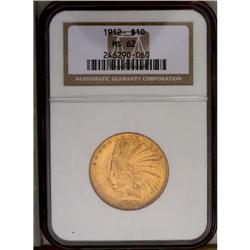 	1912 $10 MS62 NGC. Frosty yellow-gold surfaces with li 1912