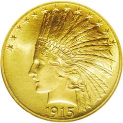 	1915 $10 MS64 NGC. Highly appealing example with lustr 1915