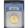 	1926 $10 MS62 ANACS. A satiny and highly lustrous Mint 1926