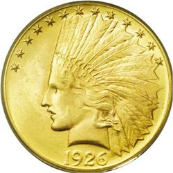 	1926 $10 MS64 PCGS. A pleasing combination of yellow a 1926