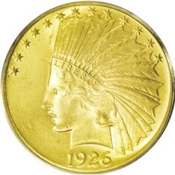 	1926 $10 MS64 PCGS. The fields have bright yellow-gold 1926
