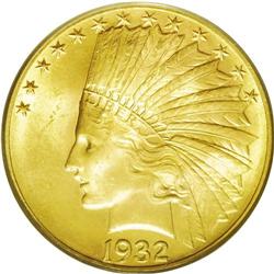 	1932 $10 MS64 PCGS. Boldly, if not sharply struck over 1932