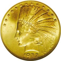 	1932 $10 MS64 NGC. A glowing example of this late date 1932