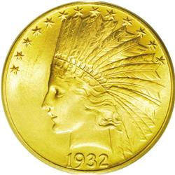 	1932 $10 MS64 PCGS. While the 1932 Indian Head ten dol 1932