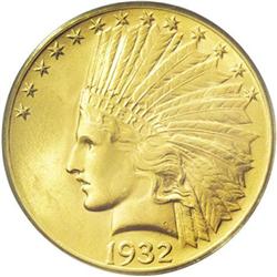 	1932 $10 MS64 PCGS. By far the most common date in the 1932