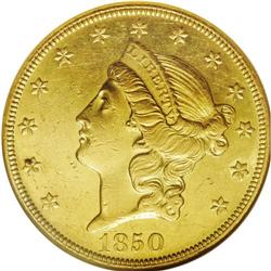 	1850-O $20 MS60 NGC. The 1850-O, sporting a mintage of 1850-O