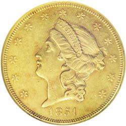 	1851-O $20 AU55 NGC. The majority of known 1851-O doub 1851-O
