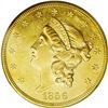 	1856-S $20 AU58 PCGS. Ex: S.S. Central America. 17J Sp 1856-S
