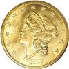 	1857-S $20 MS64 PCGS. 1857-S