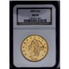 Image 1 : 	1858-S $20 AU55 NGC. A challenging issue to locate in 1858-S