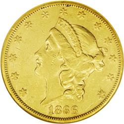 	1866-S $20 No Motto XF40 NGC. Aside from the 1861-S Pa 1866-S