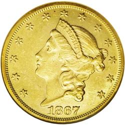 	1867 $20 MS60 NGC. Walter Breen (1988) writes that the 1867