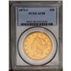 Image 1 : 	1872-S $20 AU58 PCGS. Peach-gold surfaces display ampl 1872-S