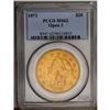 Image 3 : 	1873 $20 Open 3 MS62 PCGS. Pleasing for the grade, sin 1873
