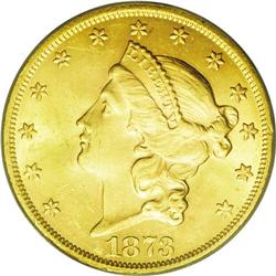	1873 $20 Open 3 MS63 PCGS. Every date in the Type Two 1873