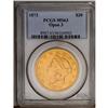 Image 3 : 	1873 $20 Open 3 MS63 PCGS. Every date in the Type Two 1873